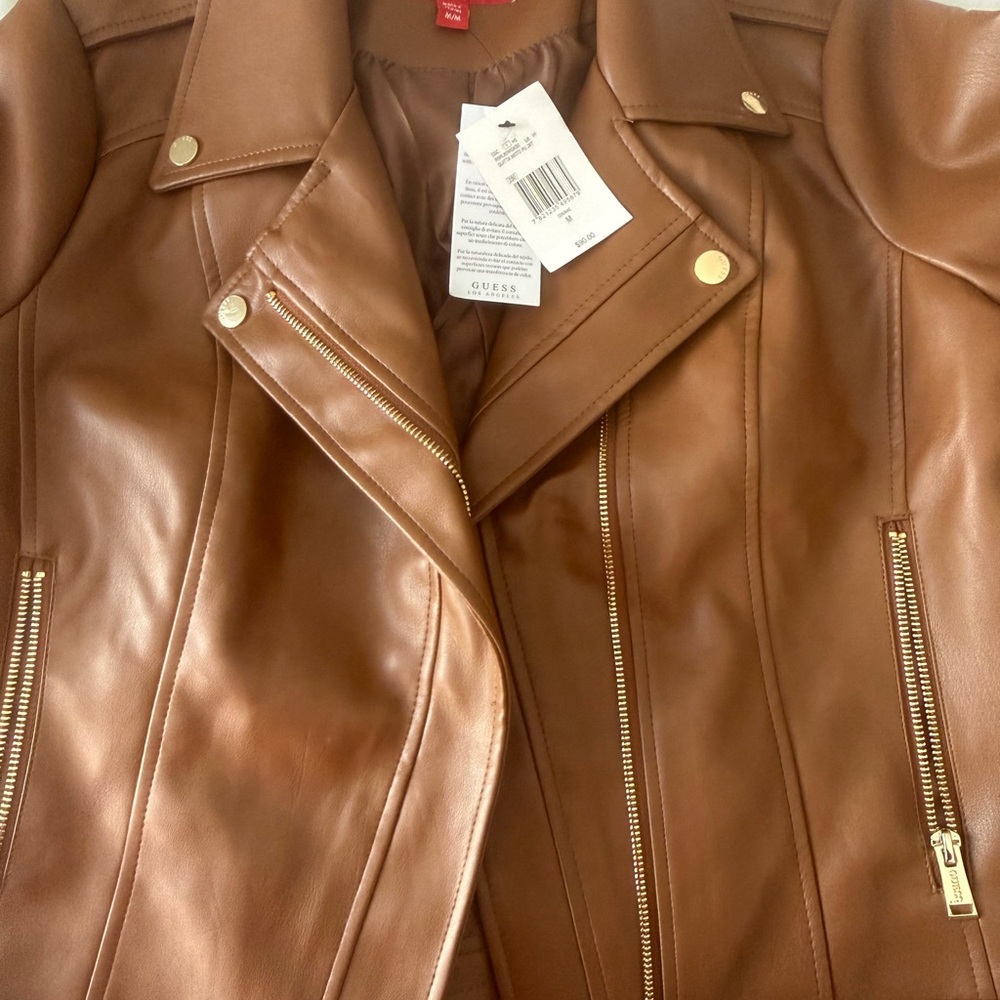 Guess Women's Tan Leather Jacket